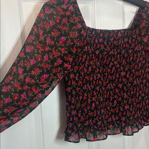 Art Class- Girls Floral Smocked Top- Sz 16/18 XXL